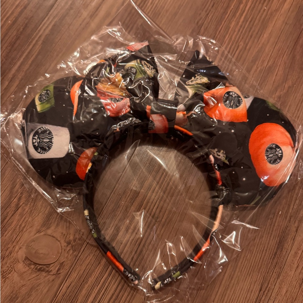 Starbucks fall themed Mickey ears